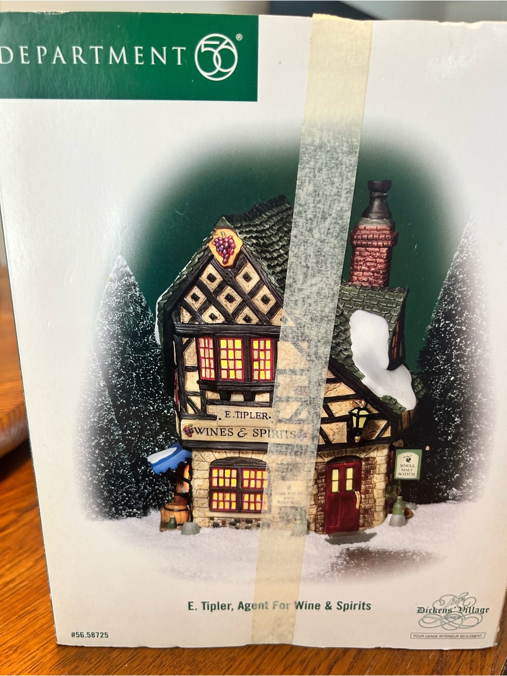 Dept 56 E. Toilet, agent for wine and spirits Like new w/working light